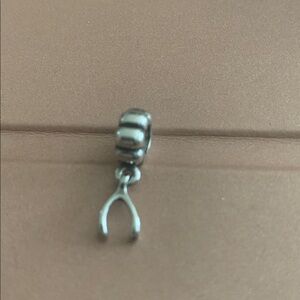 RETIRED Genuine Pandora Silver Wishbone Charm